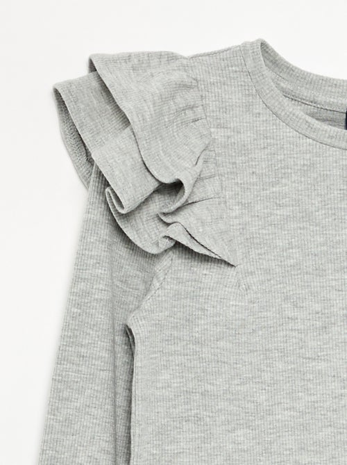 T-shirt a maniche lunghe in maglia a costine - Kiabi T-shirt a maniche lunghe in maglia a costine - Kiabi