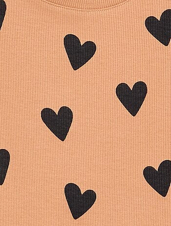 T-shirt a maniche lunghe in maglia a costine
