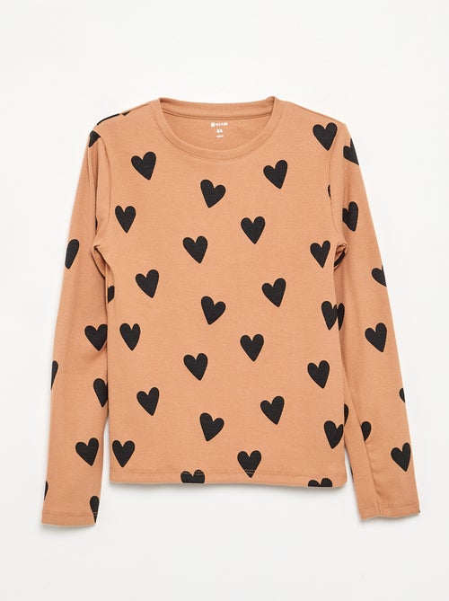 T-shirt a maniche lunghe in maglia a costine - Kiabi T-shirt a maniche lunghe in maglia a costine - Kiabi