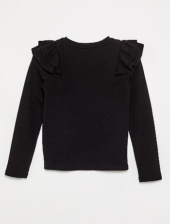 T-shirt a maniche lunghe in maglia a costine