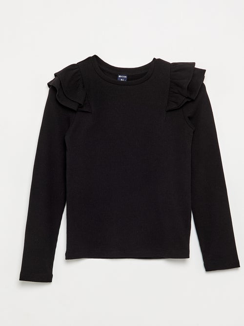 T-shirt a maniche lunghe in maglia a costine - Kiabi