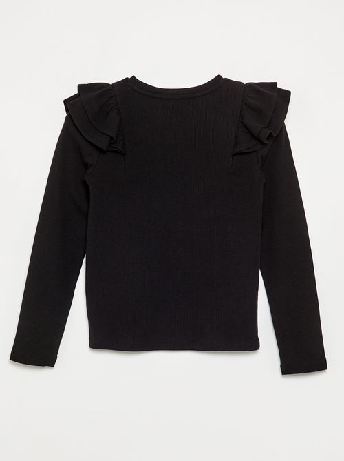 T-shirt a maniche lunghe in maglia a costine - Kiabi