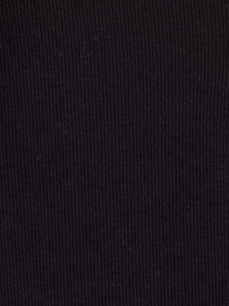 T-shirt a maniche lunghe in maglia a costine Nero - Kiabi