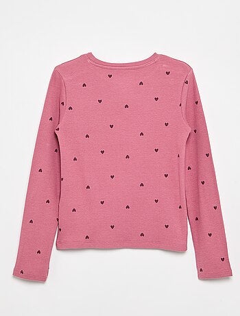 T-shirt a maniche lunghe in maglia a costine