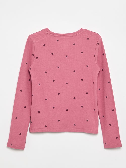 T-shirt a maniche lunghe in maglia a costine - Kiabi
