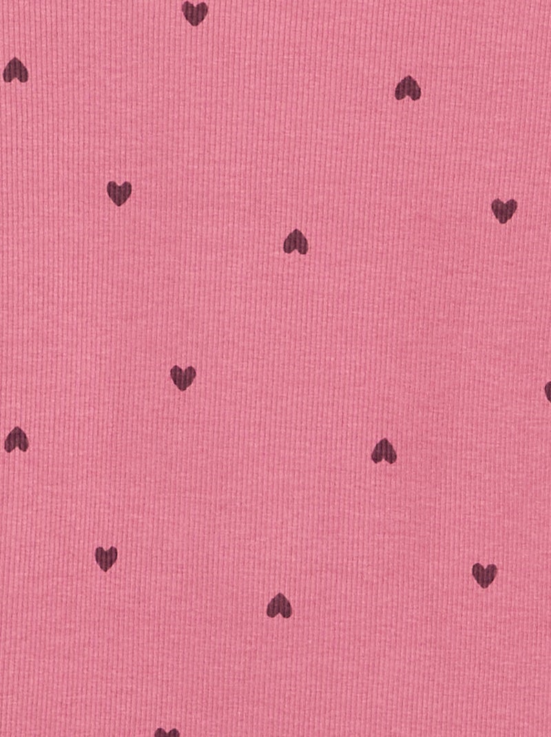 T-shirt a maniche lunghe in maglia a costine Rosa - Kiabi