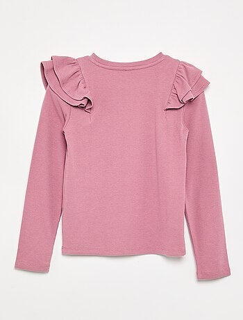 T-shirt a maniche lunghe in maglia a costine