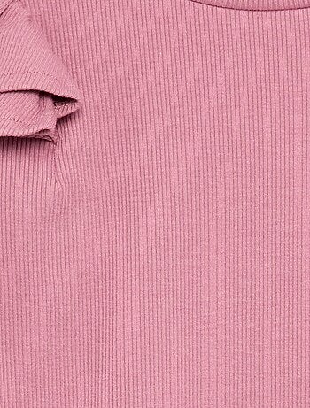 T-shirt a maniche lunghe in maglia a costine