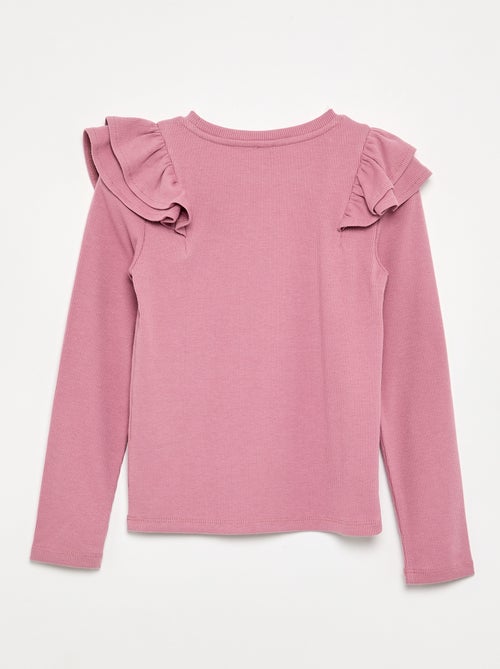T-shirt a maniche lunghe in maglia a costine - Kiabi