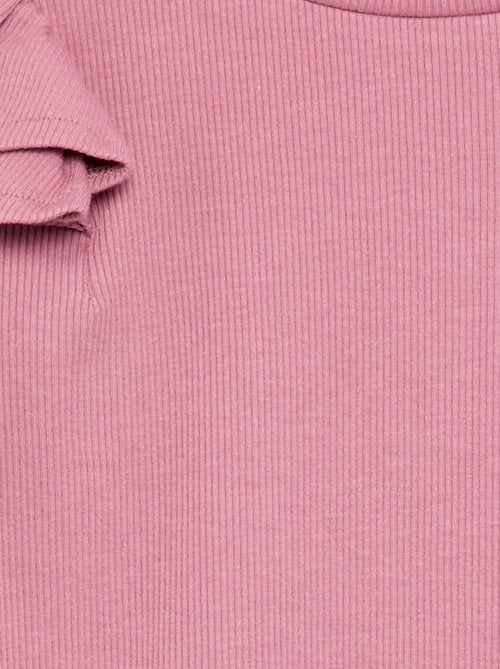 T-shirt a maniche lunghe in maglia a costine - Kiabi