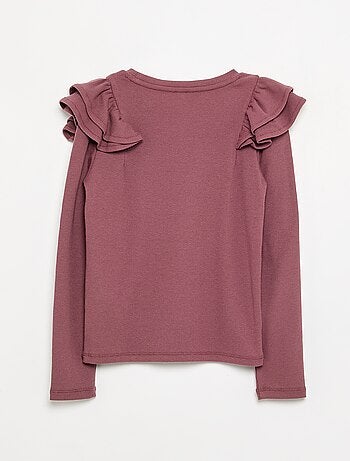 T-shirt a maniche lunghe in maglia a costine