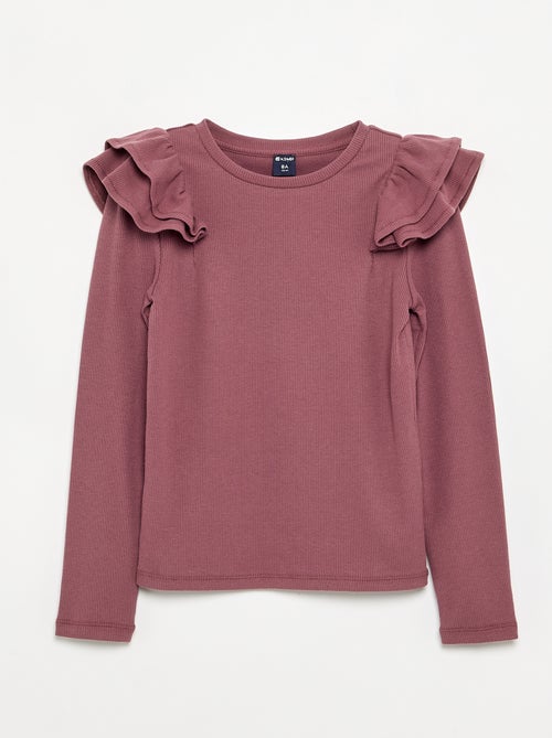 T-shirt a maniche lunghe in maglia a costine - Kiabi T-shirt a maniche lunghe in maglia a costine - Kiabi