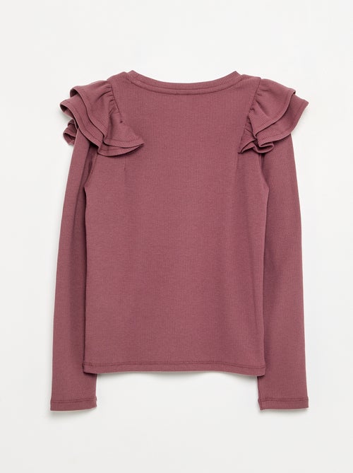 T-shirt a maniche lunghe in maglia a costine - Kiabi T-shirt a maniche lunghe in maglia a costine - Kiabi