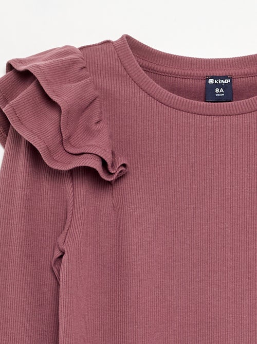 T-shirt a maniche lunghe in maglia a costine - Kiabi T-shirt a maniche lunghe in maglia a costine - Kiabi