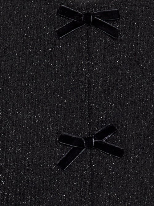 T-shirt a maniche lunghe in maglia brillante con fiocchi - Kiabi