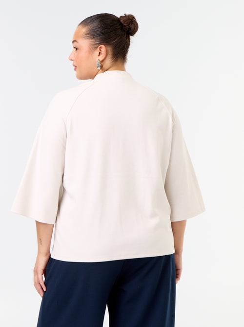 T-shirt a maniche lunghe in maglia effetto peluche - Kiabi