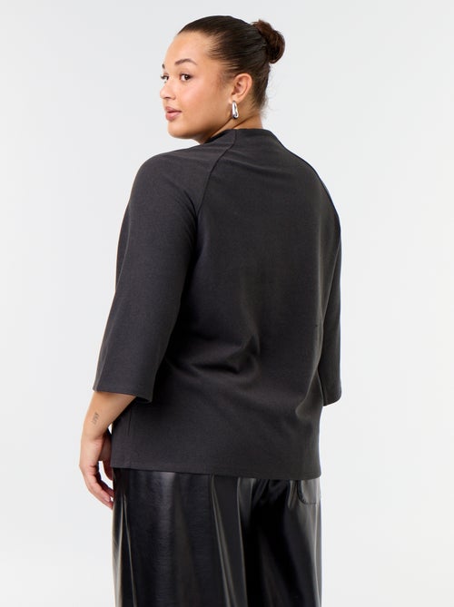 T-shirt a maniche lunghe in maglia effetto peluche - Kiabi