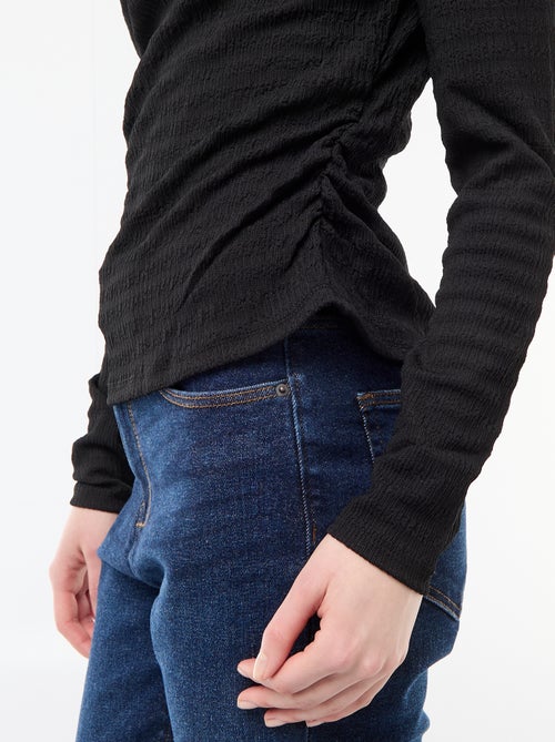 T-shirt a maniche lunghe in maglia goffrata - Kiabi