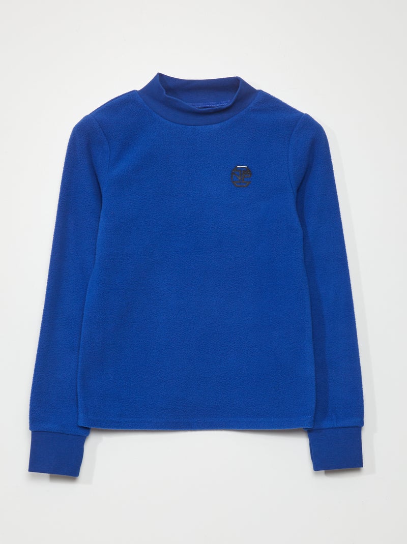 T-shirt a maniche lunghe in maglia in pile BLU - Kiabi