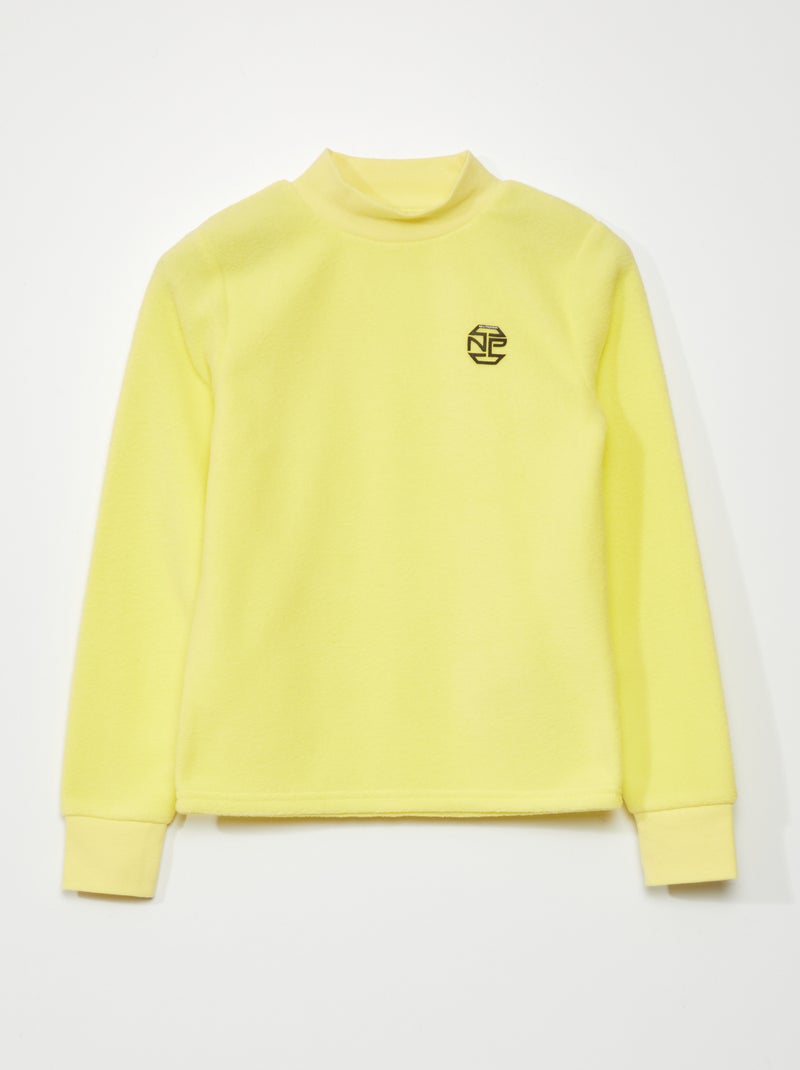 T-shirt a maniche lunghe in maglia in pile GIALLO - Kiabi