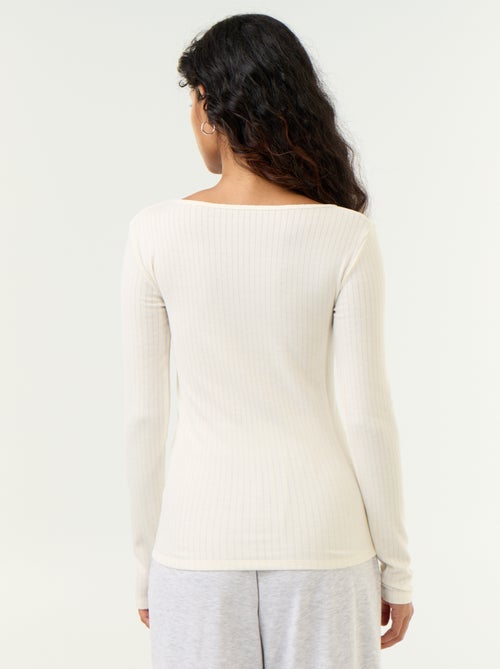 T-shirt a maniche lunghe in maglia traforata - Kiabi T-shirt a maniche lunghe in maglia traforata - Kiabi