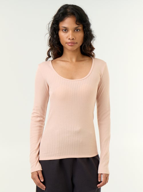 T-shirt a maniche lunghe in maglia traforata - Kiabi T-shirt a maniche lunghe in maglia traforata - Kiabi