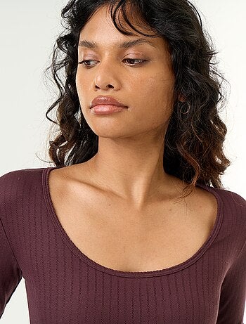 T-shirt a maniche lunghe in maglia traforata