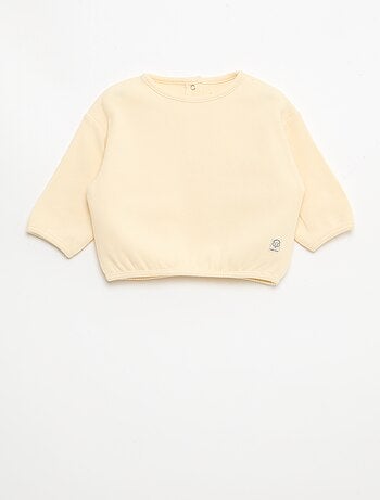 T-shirt a maniche lunghe in maglia waffle