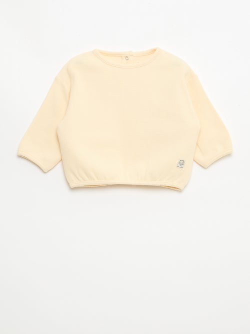 T-shirt a maniche lunghe in maglia waffle - Kiabi