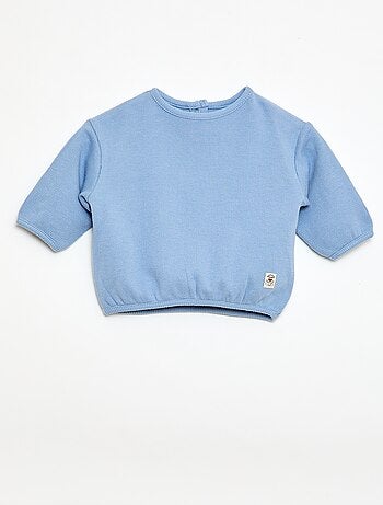 T-shirt a maniche lunghe in maglia waffle