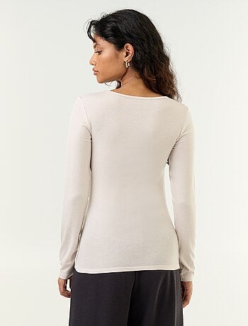 T-shirt a maniche lunghe in misto lana