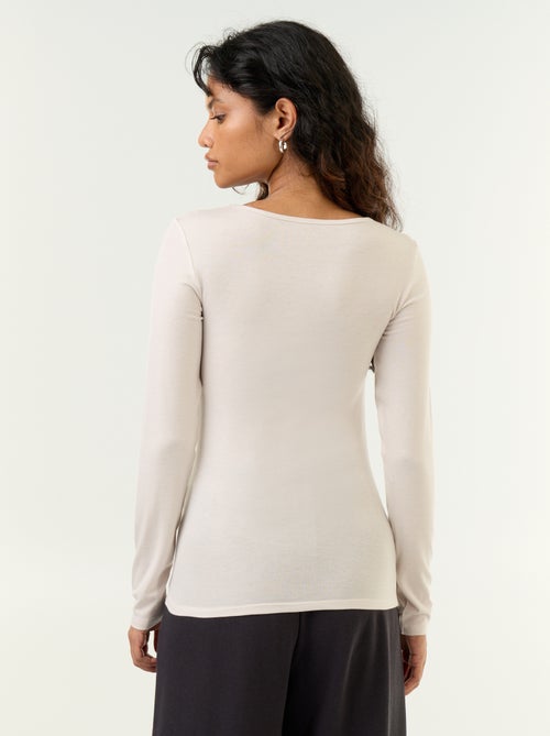 T-shirt a maniche lunghe in misto lana - Kiabi T-shirt a maniche lunghe in misto lana - Kiabi