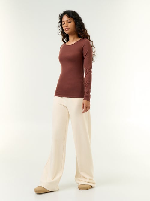 T-shirt a maniche lunghe in misto lana - Kiabi
