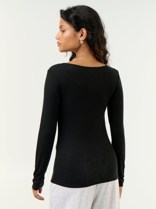 T-shirt a maniche lunghe in misto lana - Kiabi