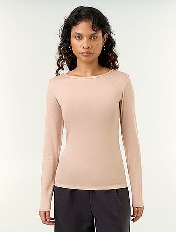 T-shirt a maniche lunghe in misto lana