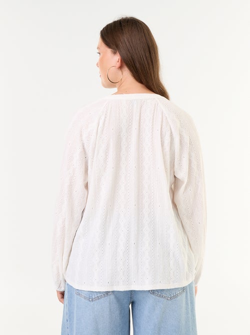 T-shirt a maniche lunghe in pizzo traforato - Kiabi T-shirt a maniche lunghe in pizzo traforato - Kiabi