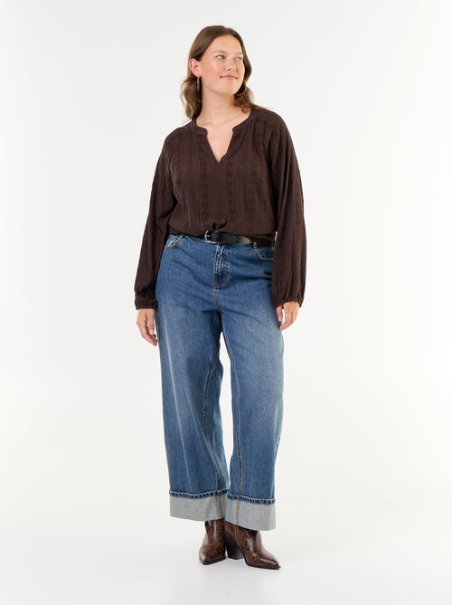 T-shirt a maniche lunghe in pizzo traforato - Kiabi