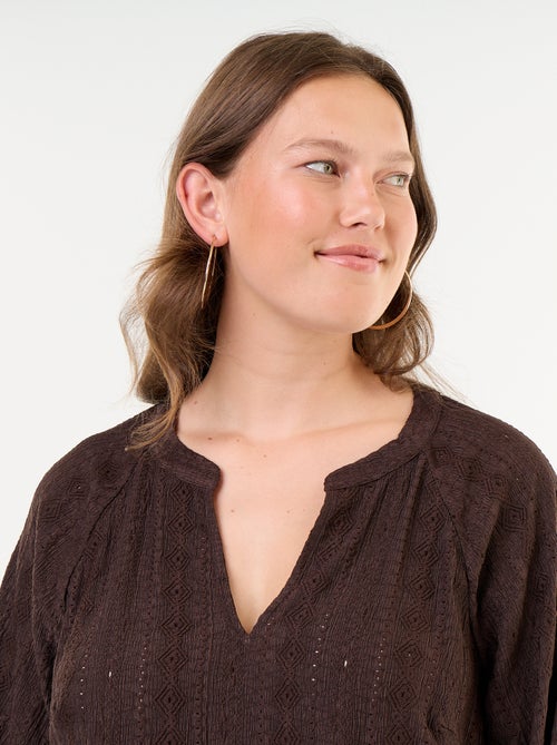 T-shirt a maniche lunghe in pizzo traforato - Kiabi