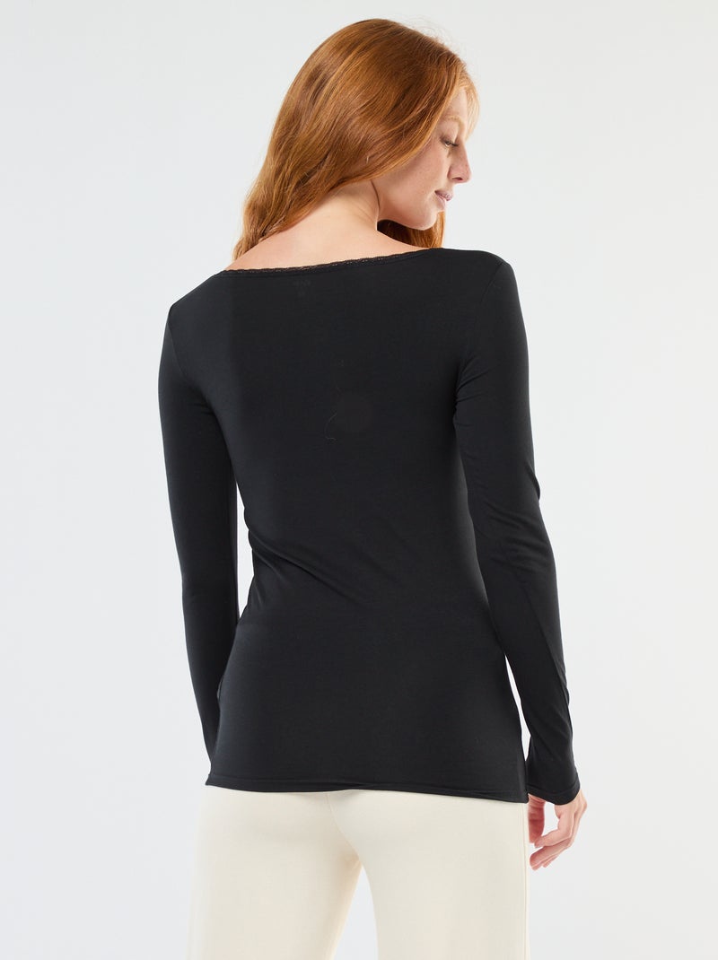 T-shirt a maniche lunghe intimo Nero - Kiabi
