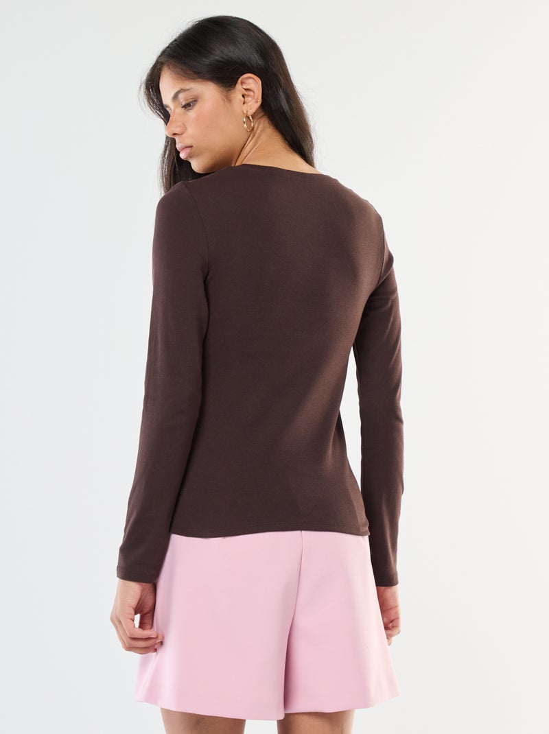 T-shirt a maniche lunghe Marrone - Kiabi