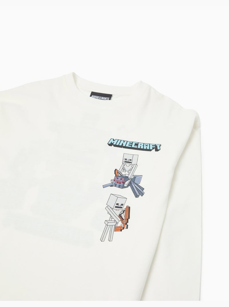 T-shirt a maniche lunghe 'Minecraft', MO Fashion Bianco - Kiabi