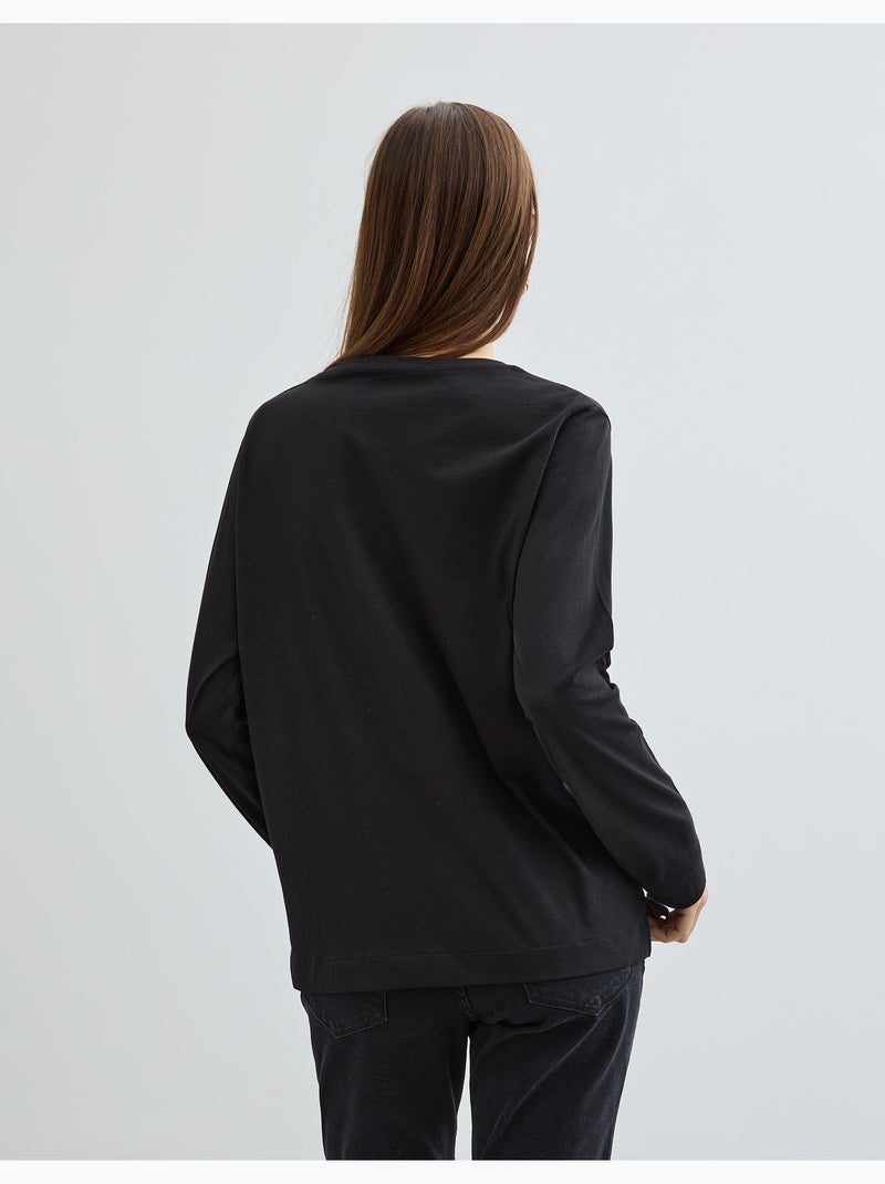 T-shirt a maniche lunghe, MO Fashion Nero - Kiabi
