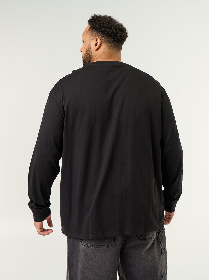 T-shirt a maniche lunghe Nero - Kiabi