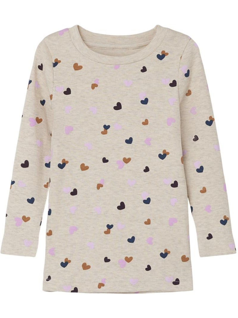 T-shirt a Maniche Lunghe per Bambina Name it Beige - Kiabi