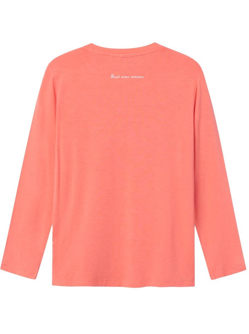 T-shirt a Maniche Lunghe per Ragazza Name it Arancione - Kiabi
