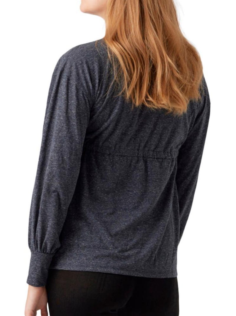 T-shirt a maniche lunghe premaman Mamalicious da donna, Blu marino - Kiabi