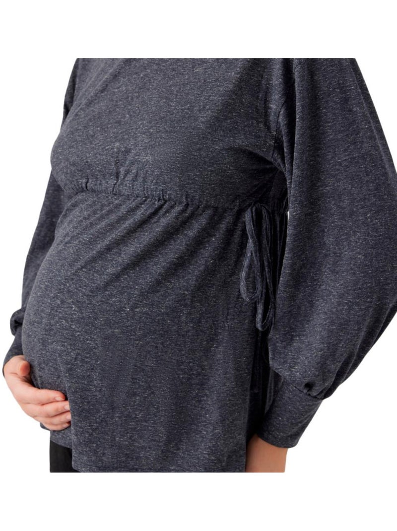 T-shirt a maniche lunghe premaman Mamalicious da donna, Blu marino - Kiabi