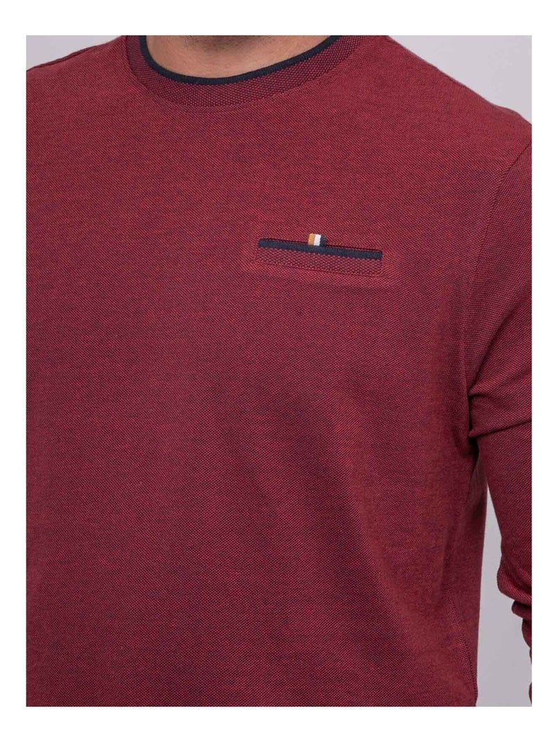 T-shirt a maniche lunghe puro cotone JUSTONI Bordeaux - Kiabi