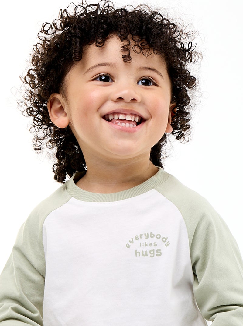 T-shirt a maniche lunghe raglan Bianco - Kiabi