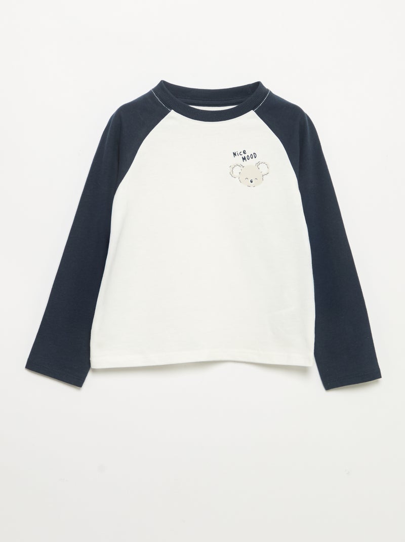 T-shirt a maniche lunghe raglan Blu - Kiabi